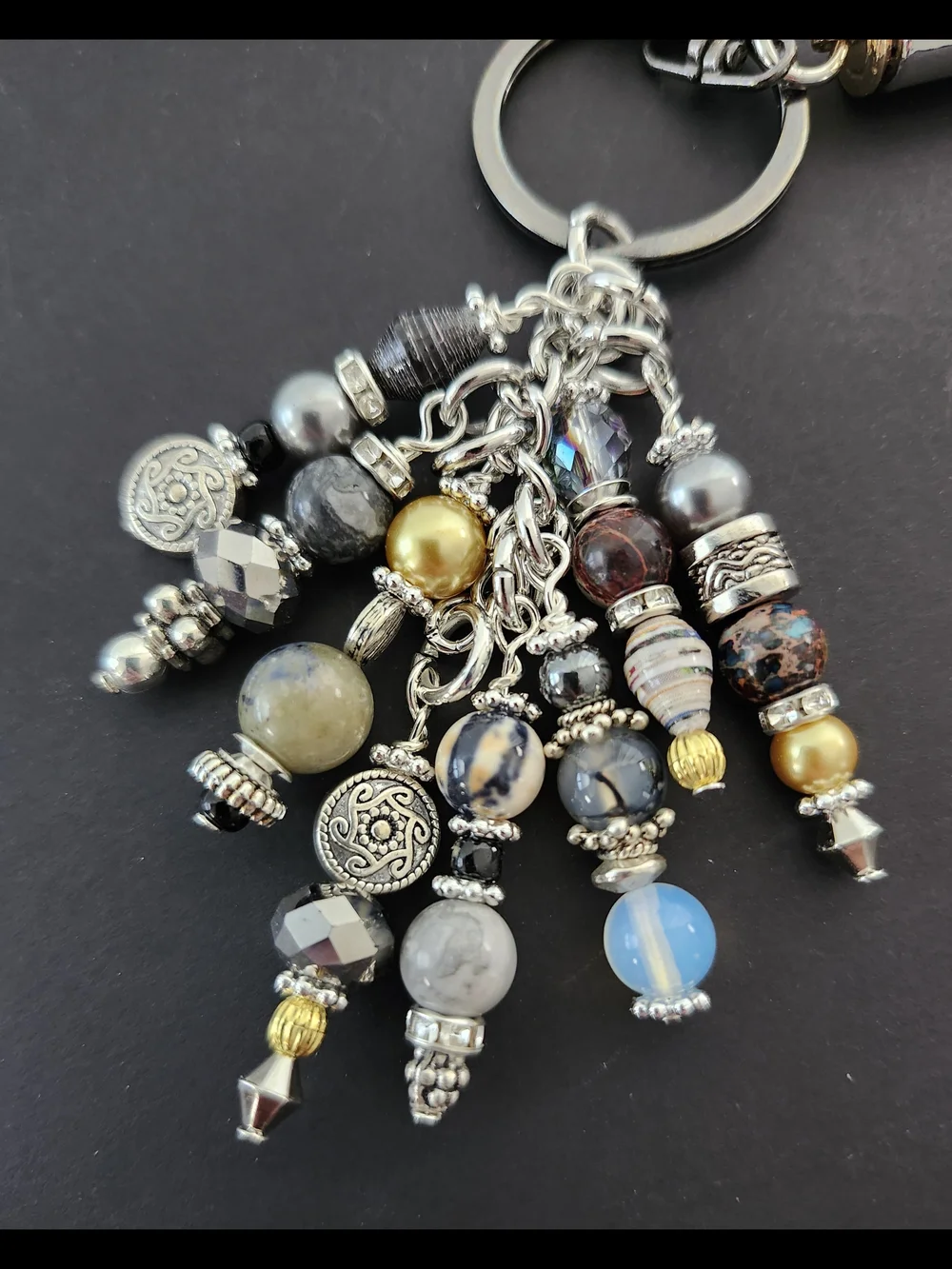 Ammo Purse Charm or Keychain Agate Rhodolite Granite Handcrafted